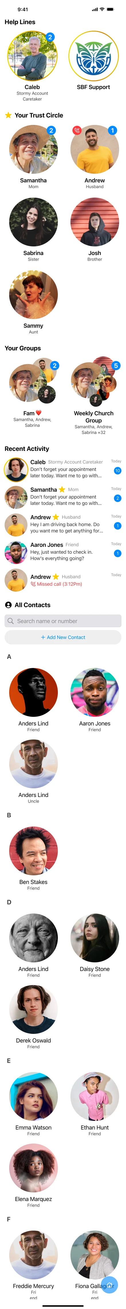 Safe Calling App screen